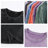 Camiseta OEM con Estampado DTG, Lavado Ácido, Estilo Vintage, Ropa de Trabajo para Hombre, 100% Algodón, Personalizada, Preencogida, Venta al Por Mayor