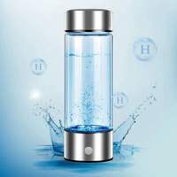 Bouteille d'eau intelligente à hydrogène avec logo personnalisé 420ml Bouteille d'eau à hydrogène en verre H2 pour générateur d'eau à hydrogène