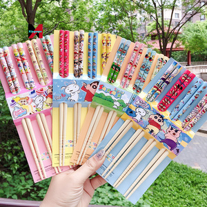 PK of 4 Japanese Crayon Shin-chan Shinnosuke Nowara Shnnosuke Cartoon Bamboo Custom sustainable Chinese Anime Chopsticks