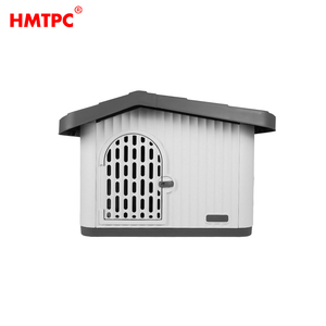 Outdoor-Kunststoff-Hundehütte mit öffnungsfähiger Tür, belüftetem Design, wasserdichtem Dach, erhöhtem Boden und leicht zu reinigender Hundehütte für Hunde - Product Image 5