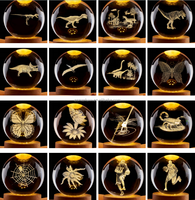 Lanternes de l'Aïd al-Fitr Édition Limitée 6CM 8CM Boules de cristal gravées au laser écologiques avec impression de dessins animés