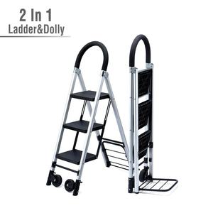 Chariot pliable en alliage d'aluminium à marches larges à 3 marches et échelle mobile avec roues - Product Image 5