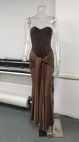 Nouvelle Collection Printemps-Été 2026 : Robe Longue Sexy à Bretelles Fines avec Écharpe, Paillettes, Coupe Ajustée, Plissée, Lacets, pour Soirées, pour Femmes