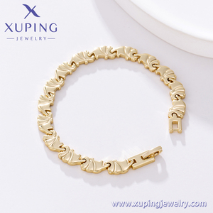 XUPING Goldfarbenes Gedrehtes Halsketten- und Armband-Set Modischer Schmuck Trendiges Alltags-Accessoire Stilvolle Statement-Accessoires - Product Image 5