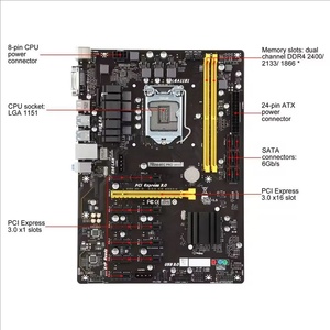 Placa Base de Envío Rápido para B250 LGA 1151 32GB ATX DDR4 PCI-E 3.0, Placa Profesional TB250-BTC PRO TB250-BTC PRO - Product Image 3
