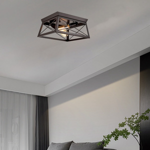 Tuôn ra gắn kết công nghiệp Đèn trần nhà văn phòng hiện đại trang trí cổ điển Edison bóng đèn phù hợp màu đen kim loại trần chiếu sáng - Product Image 4