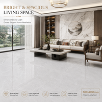 Carrelage en porcelaine poli effet marbre 800x800mm, aspect pierre double face, pour sol et mur commercial