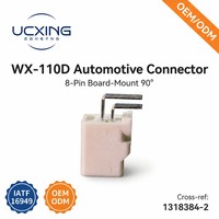 Konektor Otomotif 1318384-2 WX-110D 8 Pin Sudut Kanan 90 Derajat Pitch 2.2mm 2.5A 12V untuk Sistem Kabel ke Papan Sesuai RoHS