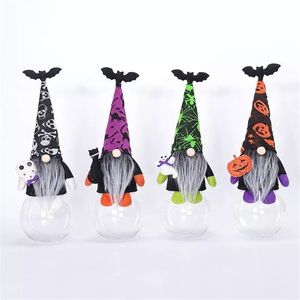 Adorable 4Pcs Gnome Candy Jar Set Festive Storage Bottle for Kids Halloween Party Gift Favors - Product Image 4