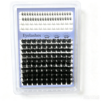 Cils individuels en grappe, bouquets de cils courbés en D, kit d'extensions de cils DIY