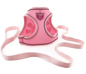 カスタマイズされた5サイズのステップイージーウォークエアメッシュ通気性ペットベスト反射犬ハーネスとリーシュセットPVCロゴ付き - Product Image 6
