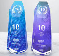 Trophée personnalisable en verre de cristal avec impression couleur, cadeau souvenir, autres articles artisanaux en cristal, catégorie de produits
