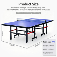 Table de ping-pong professionnelle pliable et portable pour intérieur, en acier, MAIGEDUN MGD-1850L, épaisseur 18 mm