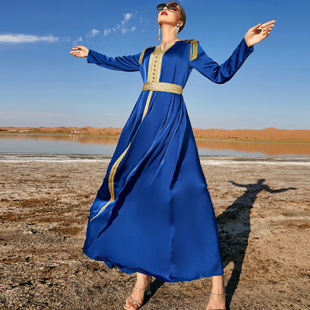 Hồi giáo phụ nữ hồi giáo ả Rập Thổ Nhĩ Kỳ jilbab Dubai kaftan Một Vai chương kaftan Dresses