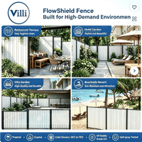 Clôture de jardin en composite bois-plastique (WPC) avec poteaux en aluminium, fabriquée en Chine