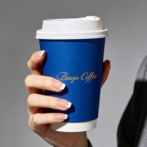 Gobelets en papier PLA à double paroi, personnalisables avec logo, jetables, de qualité alimentaire, étanches, pour café et vin, 4oz/8oz/10oz/12oz/14oz/16oz, chauds - Product Image 6