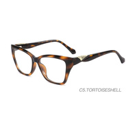 Montures de lunettes de vue confortables pour femmes, ultra légères et durables, style œil de chat classique, en acétate TR et matériaux mixtes, tendance