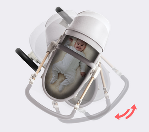 Passeggino 3 in 1 di lusso pieghevole multifunzionale multifunzionale della carrozzina dell'uovo di cuoio di modo della mamma calda - Product Image 2