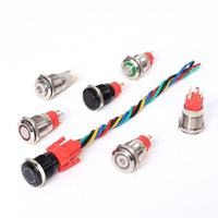 Bouton-poussoir momentané industriel personnalisé en plastique et métal, 12 mm, 16 mm, 19 mm, 220 V, éclairé, étanche