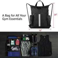 Tas Serut Kustom 210D Poliester untuk Sepatu Basket, Tas Promosi, Ransel Serut Tahan Lama