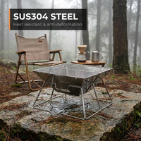 Vente flash : Poêle à bois portable pour le camping, barbecue en acier inoxydable, foyer pliable au charbon de bois pour tente de camping, randonnée, pique-nique