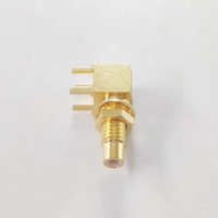 Connecteur coaxial RF 50 ohms SMC mâle (prise) à angle droit pour montage sur circuit imprimé