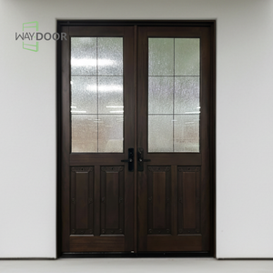 Porte d'Ingresso Doppie in Legno Massello Personalizzate con Rivestimento in Seta, Porte Francesi in Quercia, Mogano, Noce, Olmo, <span class=keywords><strong>Ontano</strong></span> - Product Image 5