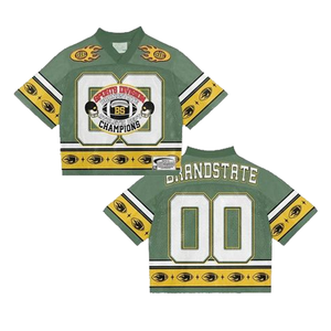 Tontons Custom Oversized <b>Cropped</b> Boxy <b>Men</b> V Neck Streetwear Hip Hop Soccer T-shirt With Logo - Product Image 1