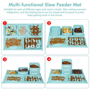 Prodotti per Animali Domestici OEM/OEM di Alta Qualità, Tappetino Multifunzionale per Alimentazione Lenta di Cani e Gatti con Trattamento Superficiale UV, Set in Silicone - Product Image 4
