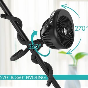 Ventilateur portable pivotant à 270° et 360° pour poussette, ventilateur USB à piles en forme de pieuvre, ventilateur à main - Product Image 2