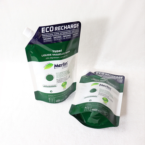 Tùy chỉnh tái chế 500ml 1L giặt xà phòng BỘT RỬA CHÉN chất lỏng bao bì spouted túi rửa Refill Túi chất tẩy rửa Spout Pouch - Product Image 2