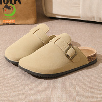 Bofeng – Mules et sabots d'extérieur personnalisés en daim léger pour femmes et hommes, à bout fermé, confortables et souples avec boucle