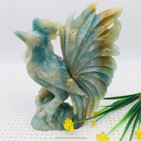 Sculpture animalière unique sculptures bleu ciel caraïbes calcite aigle cristal artisanat sculpté amazonite oiseaux pour la décoration