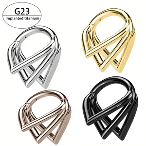 G23 титановое кольцо для пирсинга пупка позолоченное роскошное кольцо Для Пирсинга Хряща носа ювелирные изделия для женщин