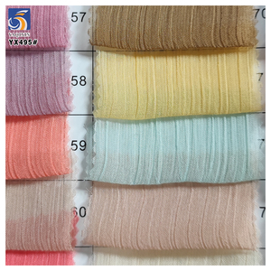 YX495 Foulard de tête arabe en tissu chiffon de soie froissé 42 g/m² en polyester blanc, type crêpe de soie froissé français - Product Image 1