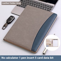 Carpeta de presentación de cuero A4 personalizable, tablero de documentos de Gerente de Ventas multifunción con logotipo personalizado, calculadora de ventas