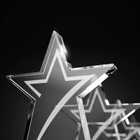 Cheap Clear Glass Blank Awards Custom Star Awards Cup Creative Crystal Glass Trofeos Premios con estrella grabada