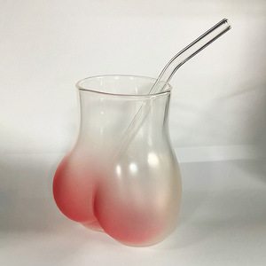 Gobelet en verre amusant et mignon, anti-fuite, 400 ml, couleur rose clair, pour jus, boissons, café, avec paille - Product Image 4
