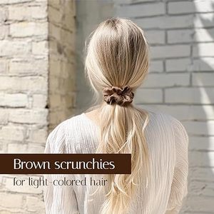 Meilleures ventes : Élastiques à cheveux en soie de différentes tailles, couleur unie, style européen et américain, pour occasions festives - Product Image 4