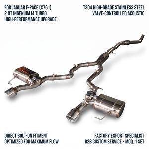 Custom Wholesale SS304 Valved Catback <b>Exhaust</b> for Jaguar F-Pace 2.0T X761 Polished Dual Tips Factory Direct Supply Partner - Product Image 1