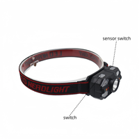 Lampe frontale LED super lumineuse pour adultes, rechargeable, IP44, faisceau réglable, détecteur de mouvement, pour casque, chasse, camping en extérieur