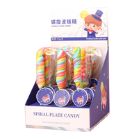 Sucette spirale multicolore torsadée 17g en forme de vague, bonbons durs fruités en gros