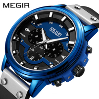 Montre Homme MEGIR 2080, Montre Sportive pour Hommes, Étanche, Montre à Quartz de Marque Haut de Gamme, Horloge