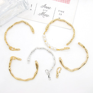 Irregular <b>Bangle</b> Oval Vintage Clasp 18K Gold Plated <b>Copper</b> DIY Jewelry Accessory Unisex Fashion Bracelet Material - Product Image 1