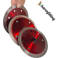 Lame de scie turbo à bord continu ultra-mince en diamant rouge pour la découpe du granit, accessoires d'outils électriques, longue durée de vie, OEM personnalisable