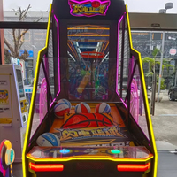 Machine de jeu d'arcade de basket-ball LED de luxe, à monnayeur, jeu de tir sportif d'intérieur avec notation électronique pour aire de jeux