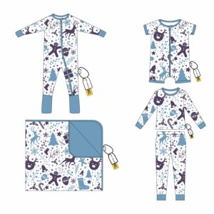 Son Moda Sıcak Fırsat 2 Yönlü Fermuarlı Bambu Bebek Tulumu Kolay Bebek Bezi Değiştirme Pijama Günlük Kullanıma Uygun Yumuşak Sıcak Tulum - Product Image 1