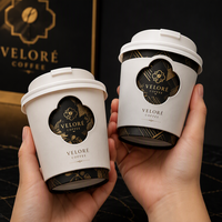 Gobelet à café en papier jetable à double paroi, imprimé sur mesure, innovant, interactif, au design créatif, pour boissons chaudes à emporter