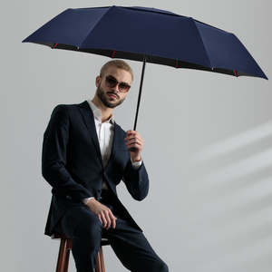 <span class=keywords><strong>Parapluie</strong></span> pliable à double couche pour femmes hommes affaires noir enduit UV <span class=keywords><strong>Compact</strong></span> ouverture automatique logo personnalisé - Product Image 2