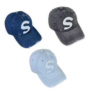 Casquette de baseball unisexe en jean délavé avec logo brodé personnalisé, chapeau décontracté ajustable, casquette de papa, pour le golf et le tennis, pour hommes et femmes - Product Image 2